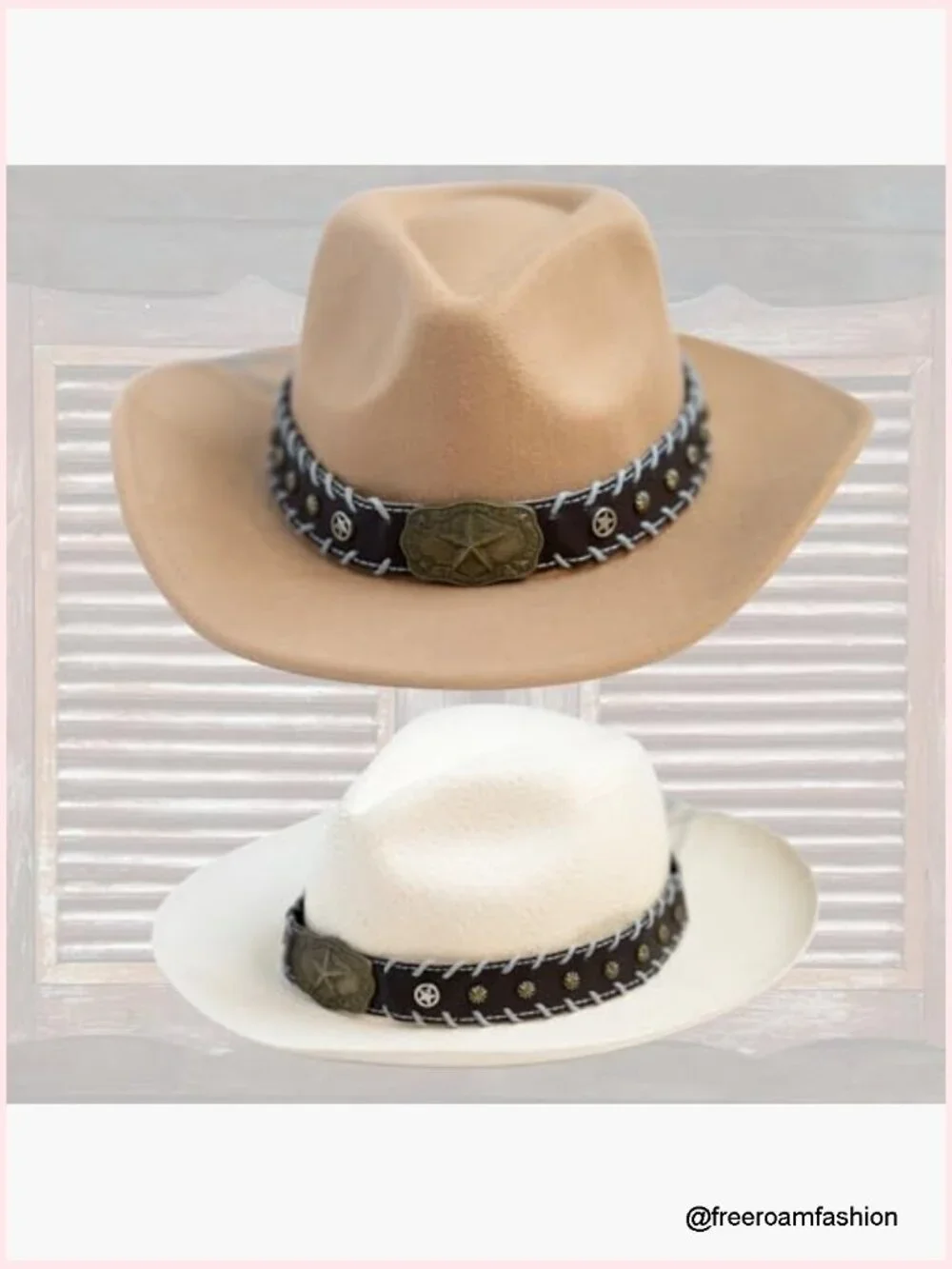 Hat Bands for Cowboy Cowgirl Western Accessories Leather Style Hat Belt Band